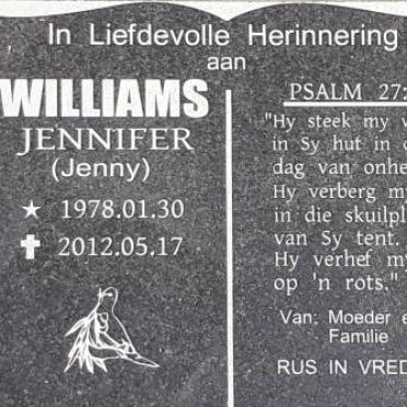 WILLIAMS Jennifer 1978-2012