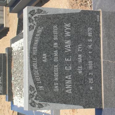 WYK Anna C.E., van nee VAN ZYL 1909-1970