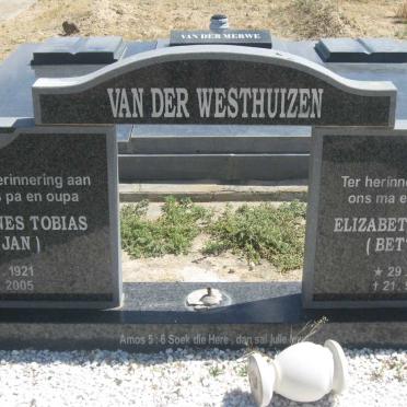 WESTHUIZEN Johannes Tobias, van der 1921-2005 &amp; Elizabeth DAVIES 1917-2004