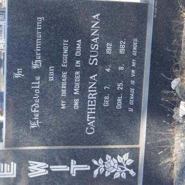 WIT Catherina Susanna, de 1912-1982