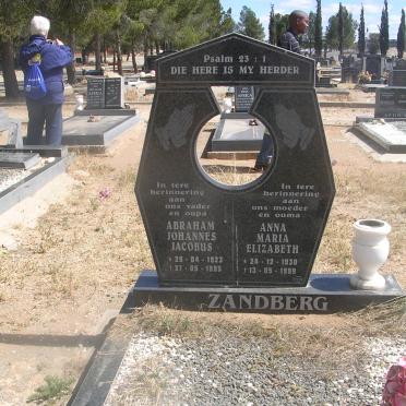ZANDBERG Abraham Johannes Jacobus 1923-1995 &amp; Anna Maria Elizabeth 1930-1999