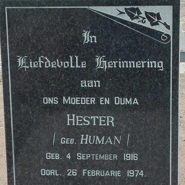 EKKERD Hester nee HUMAN 1916-1974