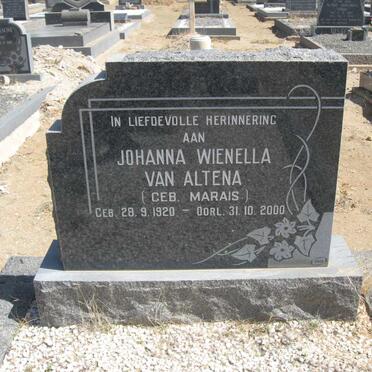 ALTENA Johanna Wienella, van nee MARAIS 1920-2000