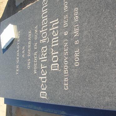DORMEHL Dederika Johanna nee BOOYSEN 1907-1988