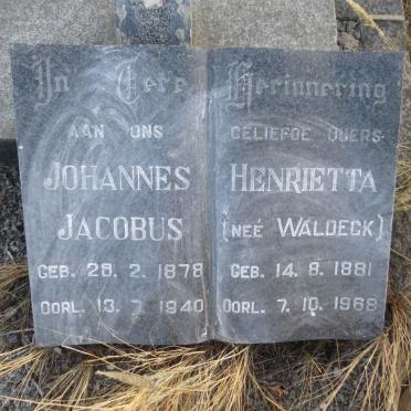 ? Johannes Jacobus1878-1940 &amp; Henrietta WALDECK 1881-1968