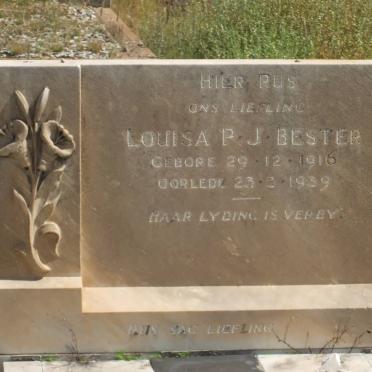 BESTER Louisa P.J. 1916-1939
