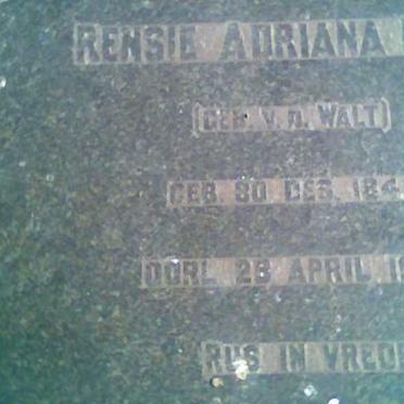 GOUS Rensie Adriana nee VAN DER WALT 1849-1935