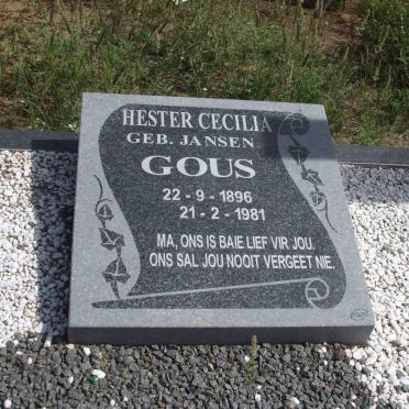 GOUS Hester Cecilia nee JANSEN 1896-1981
