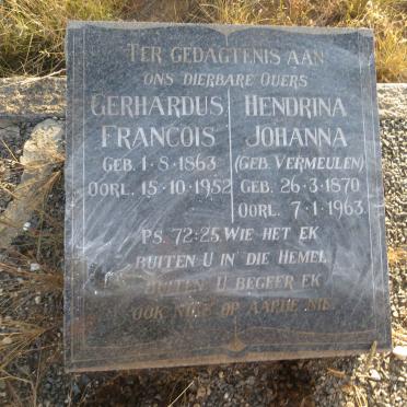 JOUBERT Gerhardus Francois 1863-1952 &amp; Hendrina Johanna VERMEULEN 1870-1963 _1