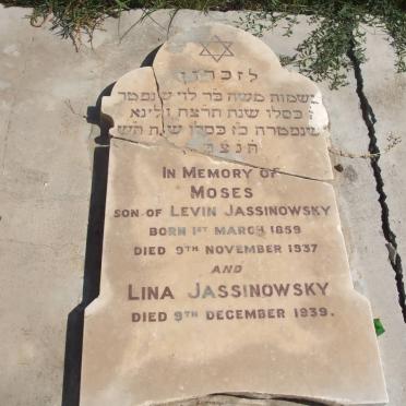 JASSINOWSKY Moses 1859-1937 &amp; Lina -1939