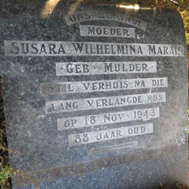 MARAIS Susara Wilhelmina nee MULDER -1943
