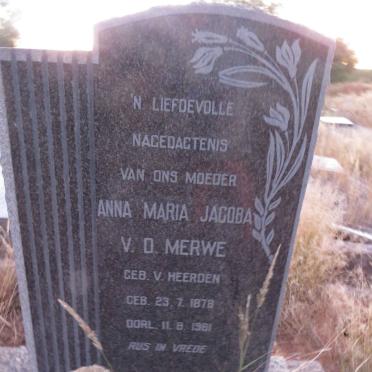 MERWE Anna Maria Jacoba, v.d. nee VAN HEERDEN 1878-1961
