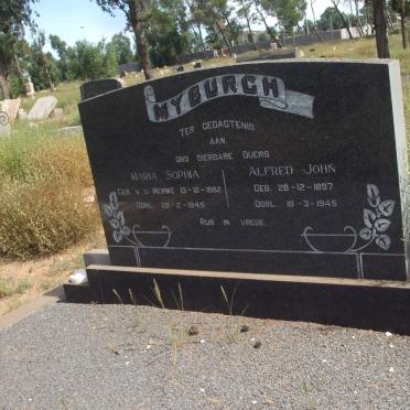 MYBURGH Alfred John 1897-1945 &amp; Maria Sophia VAN DER MERWE 1882-1945