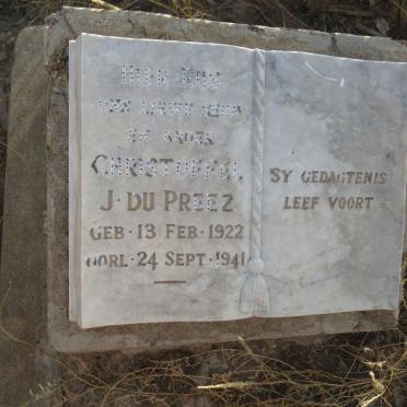 PREEZ Christoffel J., du 1922-1941