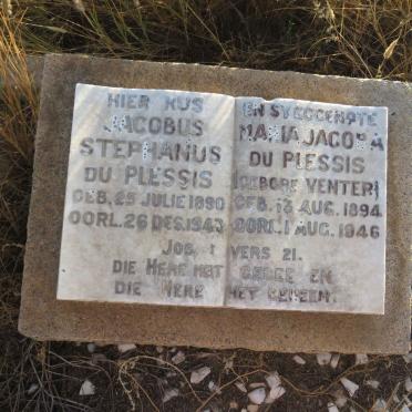 PLESSIS Jacobus Stephanus, du 1890-1943 &amp; Maria Jacoba VENTER 1894-1946
