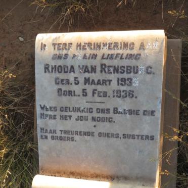 RENSBURG Rhoda, van 1935-1936