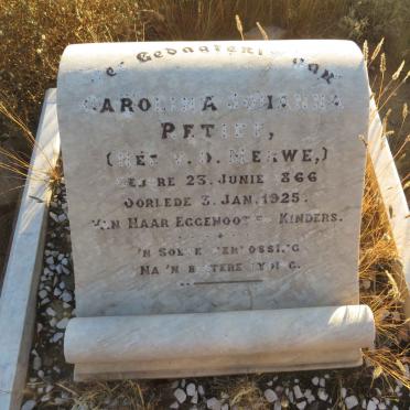 RETIEF Carolina Johanna nee V.D. MERWE 1866-1925
