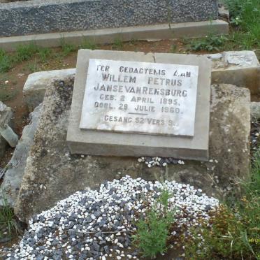 RENSBURG Willem Petrus, Janse van 1895-1960