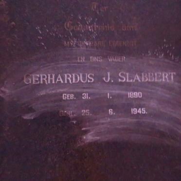 SLABBERT Gerhardus J. 1890-1945