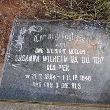 TOIT Susanna Wilhelmina, du nee PIEK 1884-1948