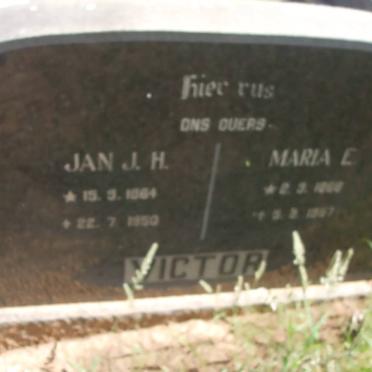 VICTOR Jan J.H. 1864-1950 &amp; Maria E. 186?-19?7