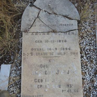VILJOEN Martha 1876-1896 :: VILJOEN Hester M.J. 1852-1931