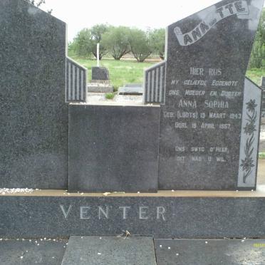 VENTER Anna Sophia geb LOOTS 1943-1967