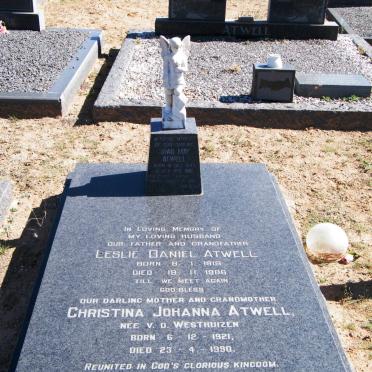 ATWELL Leslie Daniël 1919-1986 &amp; Christina Johanna V.D. WESTHUIZEN 1921-1990 :: ATWELL Joan May 191?-1961