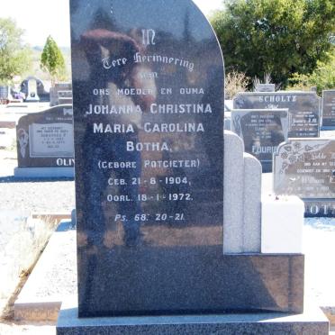 BOTHA Johanna Christina Maria Carolina nee POTGIETER 1904-1972