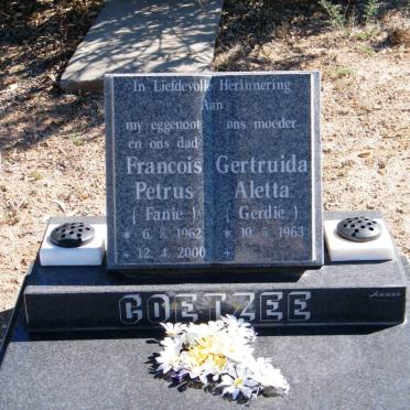 COETZEE Francois Petrus 1962-2000 &amp; Gertruida Aletta 1963-