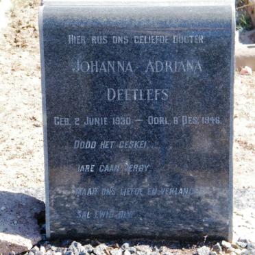 DEETLEFS Johanna Adriana 1930-1946
