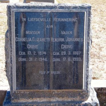 GROVÉ Hendrik Johannes 1867-1933 &amp; Cornelia Elizabeth 1874-1946