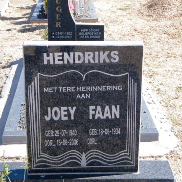 HENDRIKS Faan 1934- &amp; Joey 1940-2006