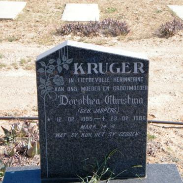 KRUGER Dorothea Christina nee JASPERS 1895-1986