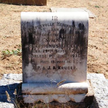 KRUGER Stephonus Gideon 1929-1930