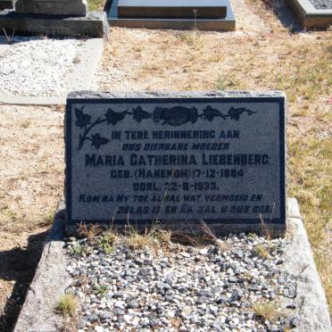 LIEBENBERG Maria Catherina nee HANEKOM 1884-1933