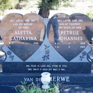 MERWE Petrus Johannes, van der 1928-1988 &amp; Aletta Catharina 1936