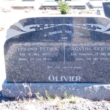 OLIVIER Stephanus Petrus 1889-1945 &amp; Agatha Gertruida WEIDEMAN 1893-1958