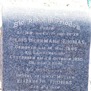 THOMAS Julius Herrmann 1865-1930 &amp; Elizabeth KISTNER 1880-1935