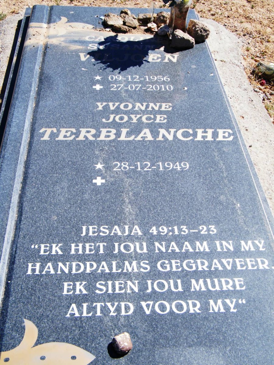 TERBLANCHE ?? 1956-2010 &amp; Yvonne Joyce 1949-