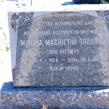 TREURNICH Martha Magrietha nee DEETLEFS 1906-1959