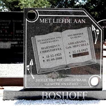 BOSHOFF Marthinus Christoffel 1923-2000 &amp; Abrahama MITCHELL 1927-
