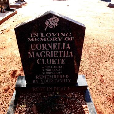CLOETE Cornelia Magrietha 1914-2008