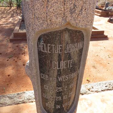 CLOETE Heletje Johanna nee V.D. WESTHUIZEN 1887-1952 _1