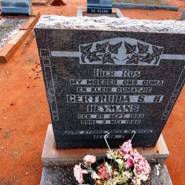 HEYMANS Gertruida S.H. 1903-1986
