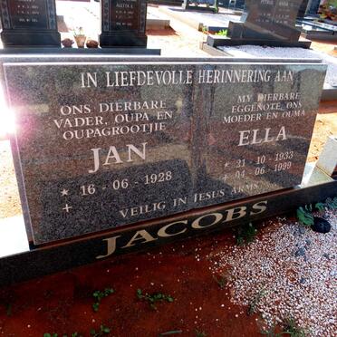 JACOBS Jan 1928- & Ella 1933-1999 