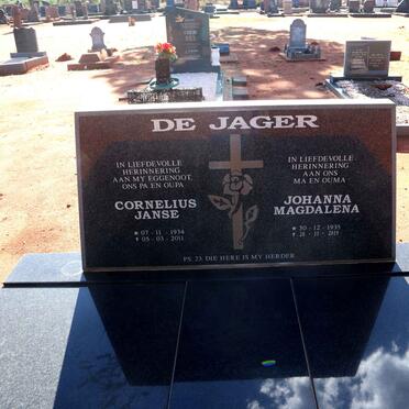 JAGER Cornelius Janse, de 1934-2011 & Johanna Magdalena 1935-2019