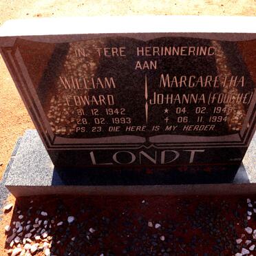 LONDT Willliam Edward 1942-1993 & Margaretha Johanna FOUCHE 1948-1994