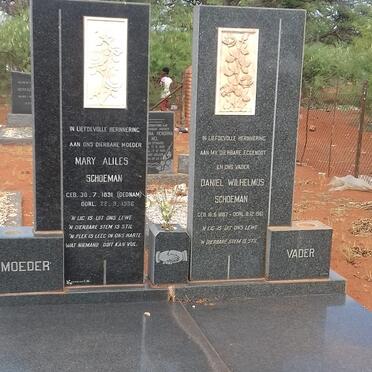 SCHOEMAN Daniel Wilhelmus 1887-1961 &amp; Mary Aliles DEDNAM 1891-1986