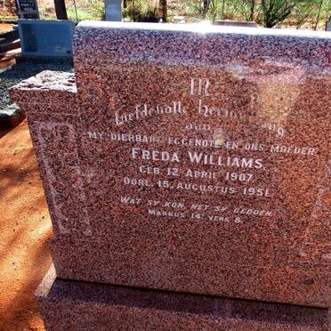 WILLIAMS Freda 1907-1951